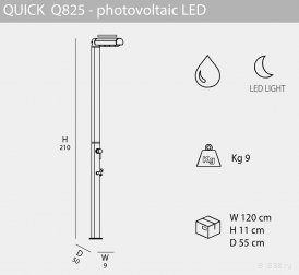 Душ уличный с подсветкой Quick Q825