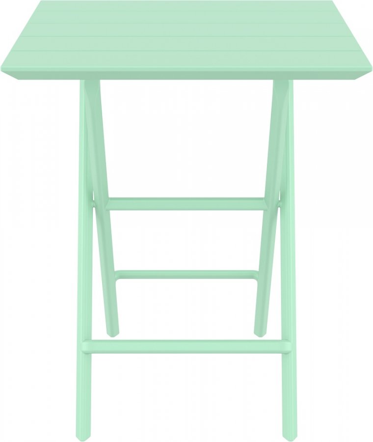 Стол пластиковый складной Helen Folding Table 60, опаловый зеленый, 600х600х740 мм