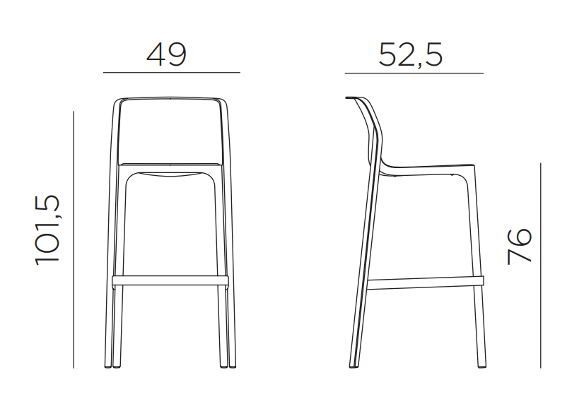 Стул пластиковый барный Nardi Net Stool антрацит
