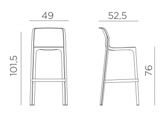 Стул пластиковый барный Nardi Net Stool антрацит
