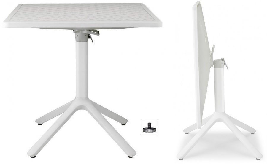Стол пластиковый складной Eco Folding, лен, 800х800х750 мм