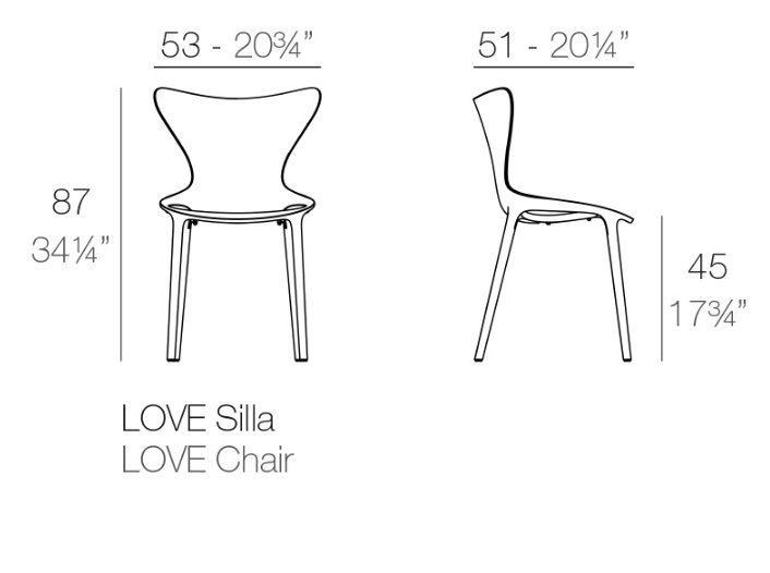 Стул пластиковый Vondom Love Basic слоновая кость