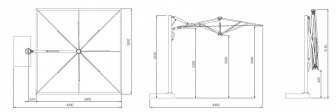 Зонт профессиональный 3.5х3.5 м Astro Timber