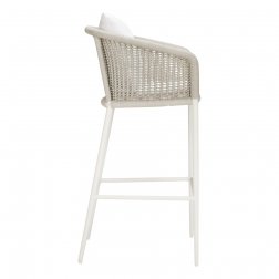 Кресло барное плетеное с подушками JANUS et Cie Knot окаменелость
