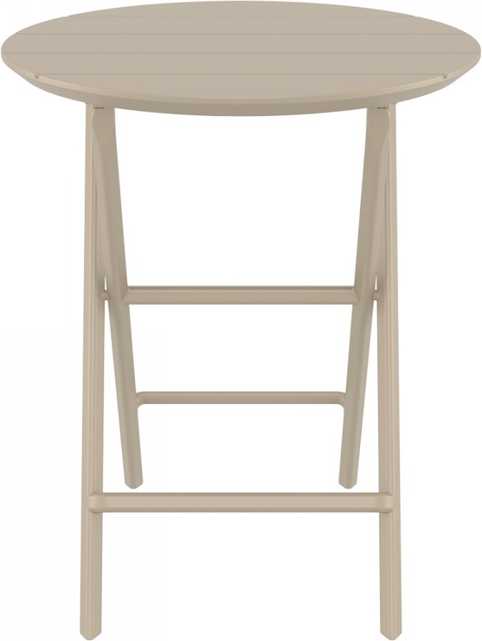 Стол пластиковый складной Helen Folding Table Ø60, бежевый, Ø600х740 мм