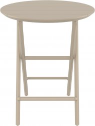 Стол пластиковый складной Helen Folding Table Ø60, бежевый, Ø600х740 мм