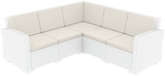 Диван пластиковый плетеный угловой с подушками Monaco Lounge Corner