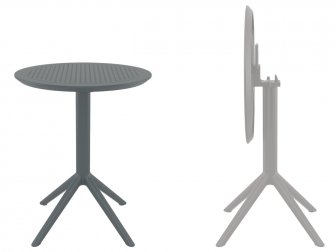 Стол пластиковый складной Sky Folding Table Ø60, темно-серый, Ø600х740 мм