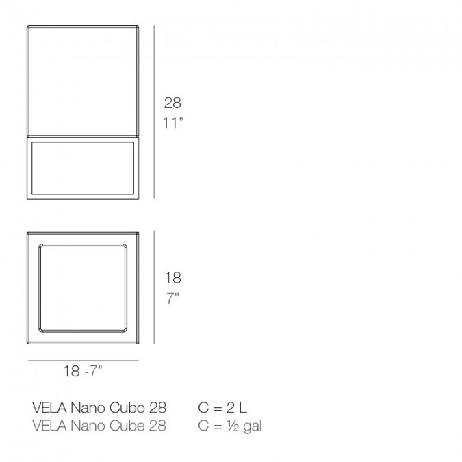 Кашпо пластиковое Vela Nano Basic