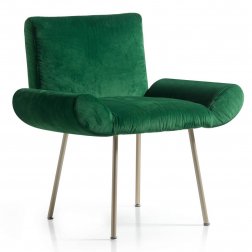 Кресло с обивкой Quinti Ginevra Design Roberto Baciocchi никелированный
