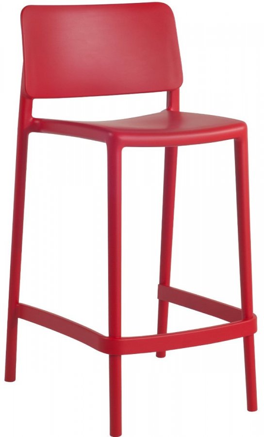 Стул пластиковый полубарный PAPATYA Joy-S Bar 65 красный