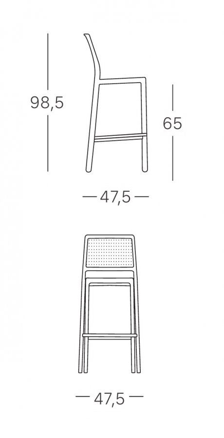 Стул полубарный пластиковый Scab Design Emi лен