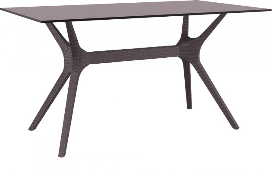 Стол пластиковый Ibiza Table 140, коричневый, 1400х800х740 мм