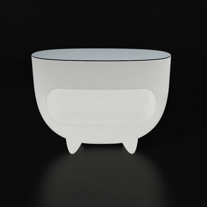Стол-витрина пластиковый со стеклом светящийся Splay Lighting