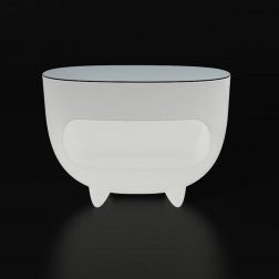 Стол-витрина пластиковый со стеклом светящийся Splay Lighting