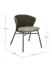 Стул плетеный с подушкой Garden Relax Harlow коричневый, зеленый, оливковый