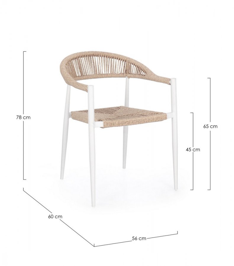 Кресло металлическое плетеное Garden Relax Jandia белый, бежевый