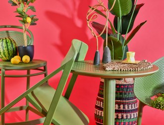 Стол пластиковый складной Sky Folding Table 60, оливковый, 600х740 мм
