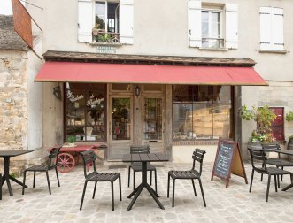 Стол пластиковый Paris Table 70, черный, 700х700х740 мм