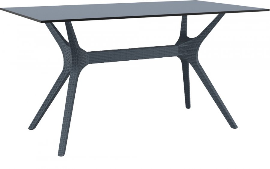 Стол пластиковый Ibiza Table 140, антрацит, 1400х800х740 мм