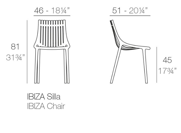 Стул пластиковый Vondom Ibiza Basic черный