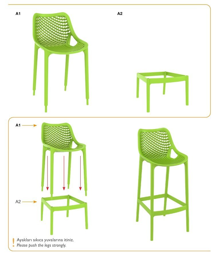 Комплект пластиковой барной мебели Sky Folding Bar 60 Air