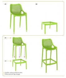 Комплект пластиковой барной мебели Sky Folding Bar 60 Air