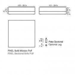 Пуф пластиковый мягкий Pixel Basic