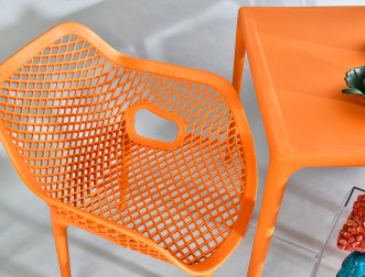 Стол пластиковый Mango, оранжевый, 720х720х720 мм
