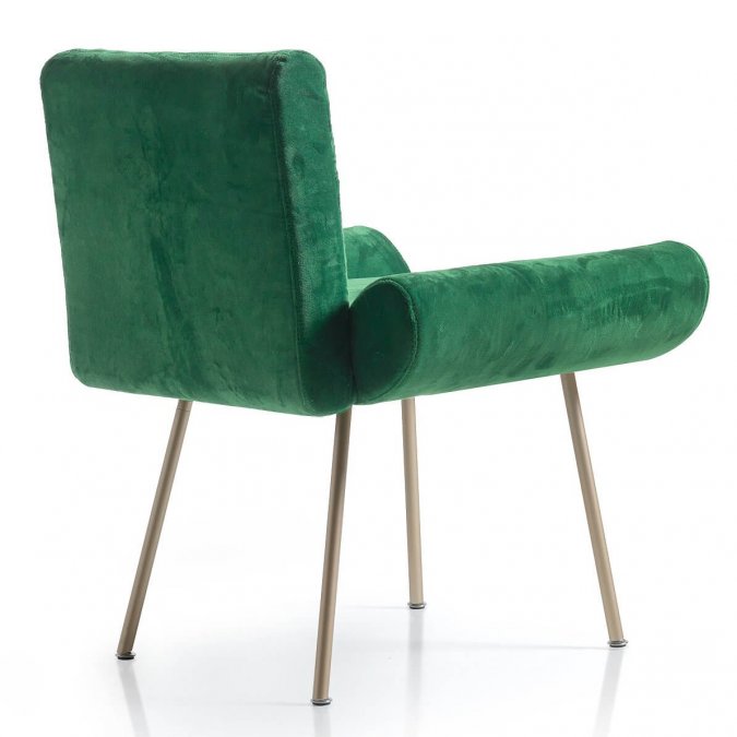 Кресло с обивкой Quinti Ginevra Design Roberto Baciocchi никелированный