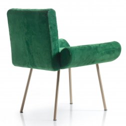 Кресло с обивкой Quinti Ginevra Design Roberto Baciocchi никелированный