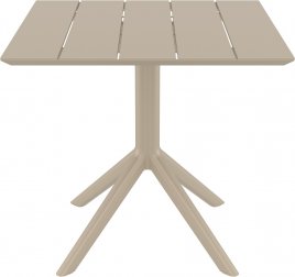 Стол пластиковый Paris Table 80, бежевый, 800х800х740 мм
