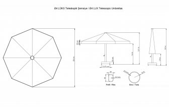 Зонт профессиональный Ø4 м Lux Telescopic