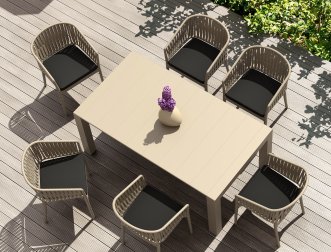 Кресло пластиковое Siesta Contract Portofino бежевый