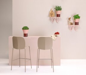 Стул пластиковый барный Scab Design Mentha Go Green тортора