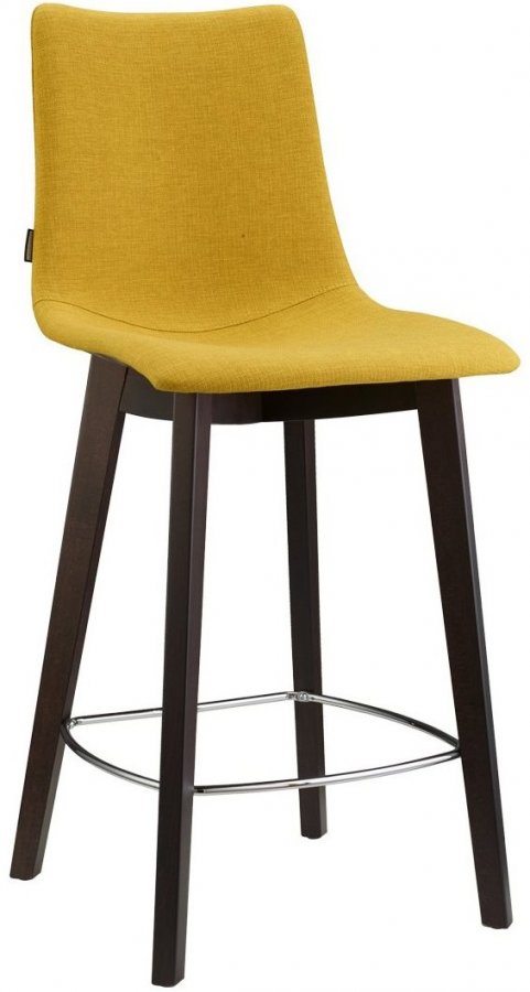Стул барный с обивкой Scab Design Natural Zebra Pop венге, желтый