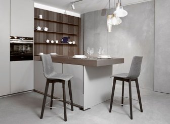 Стул полубарный с обивкой Scab Design Natural Zebra Pop венге, светло-серый