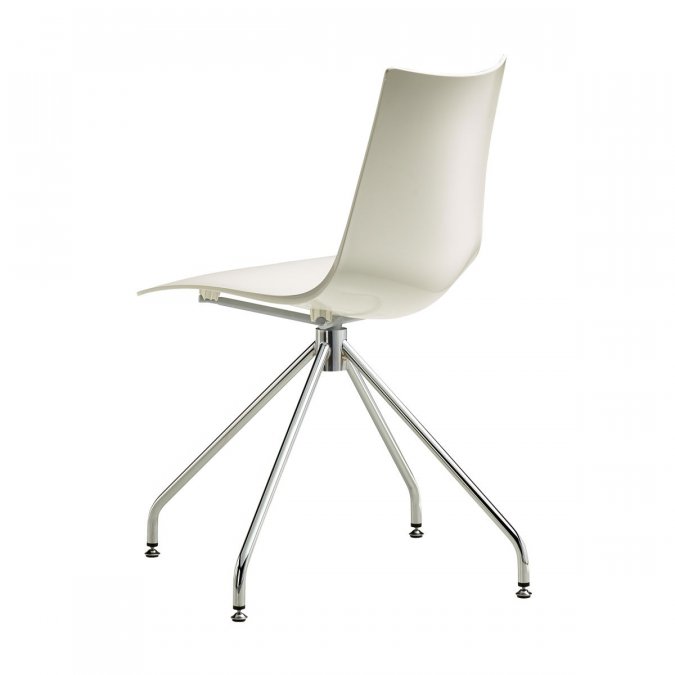 Стул пластиковый вращающийся Scab Design Zebra Technopolymer хром, лен