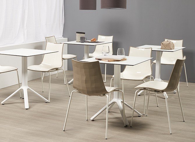 Стул пластиковый Scab Design Zebra Bicolore 4 legs белый, тортора