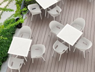 Стол пластиковый Sky Table 80, белый, 800х800х740 мм