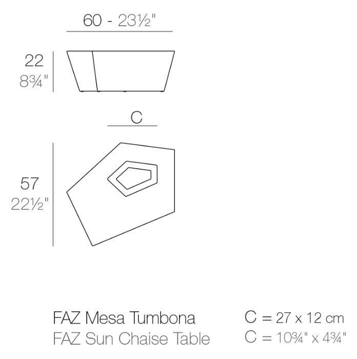 Столик пластиковый для лежака Faz Basic
