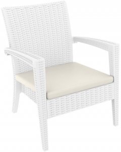 Miami Lounge Armchair Кресло пластиковое плетеное с подушкой