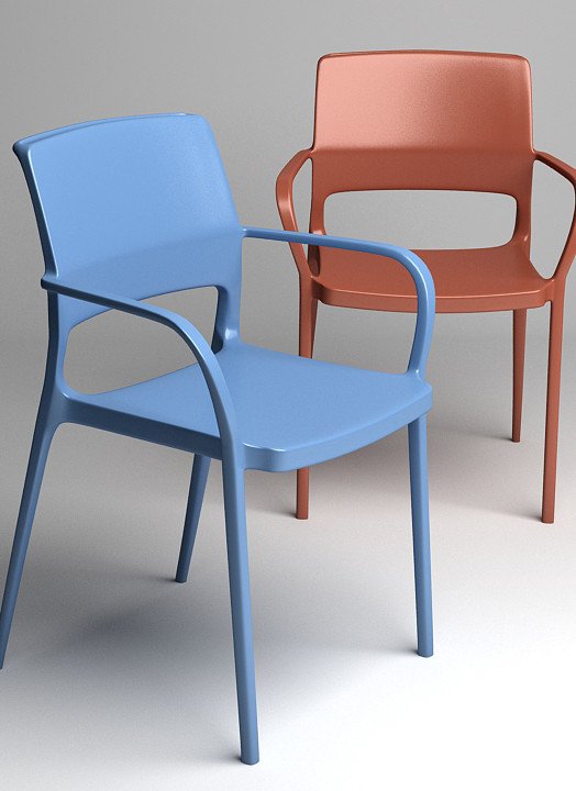 Кресло пластиковое PEDRALI Ara красный