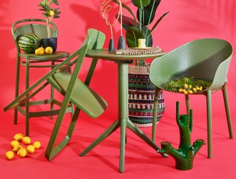 Стол пластиковый складной Sky Folding Table 60, оливковый, 600х740 мм