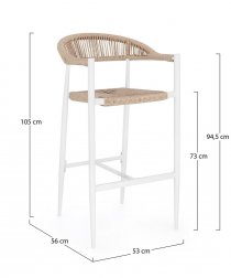 Кресло плетеное барное Garden Relax Jandia белый, бежевый