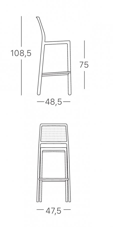 Стул барный пластиковый Scab Design Emi антрацит