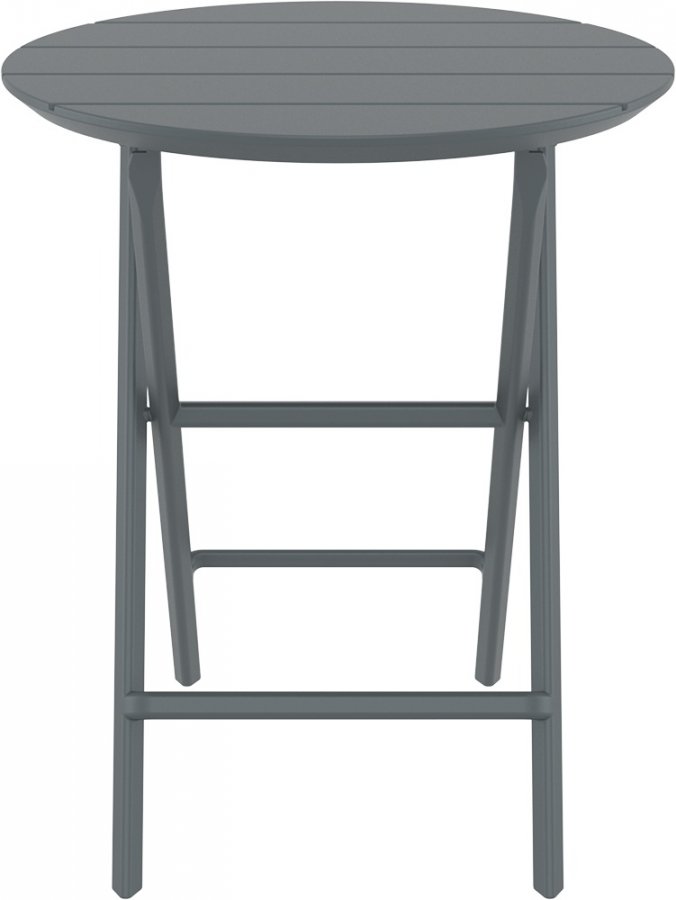 Стол пластиковый складной Helen Folding Table Ø60, темно-серый, Ø600х740 мм