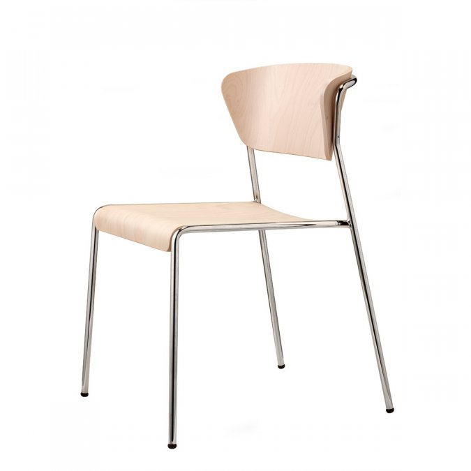 Стул деревянный Scab Design Lisa Wood хром, беленый бук