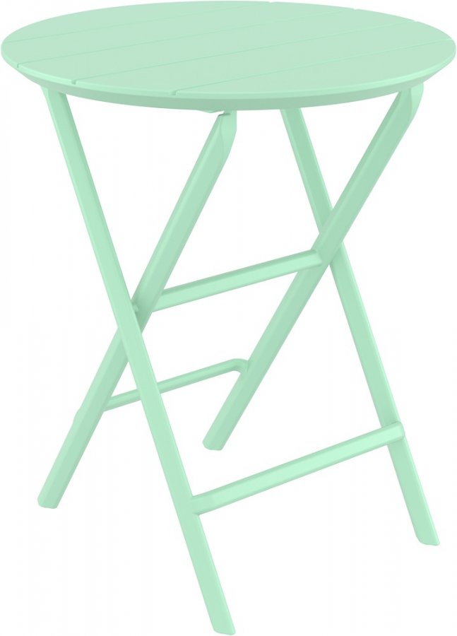 Стол пластиковый складной Helen Folding Table Ø60, опаловый зеленый, Ø600х740 мм