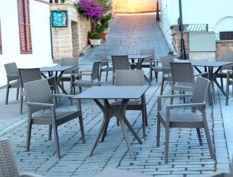 Стол пластиковый Ibiza Table 80, антрацит, 800х800х740 мм